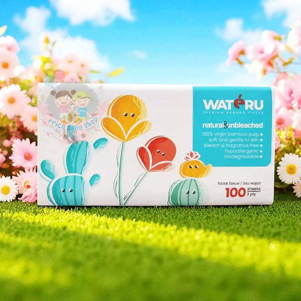 Wateru Tissue Natural & Unbleached 3 Ply 100 Lembar